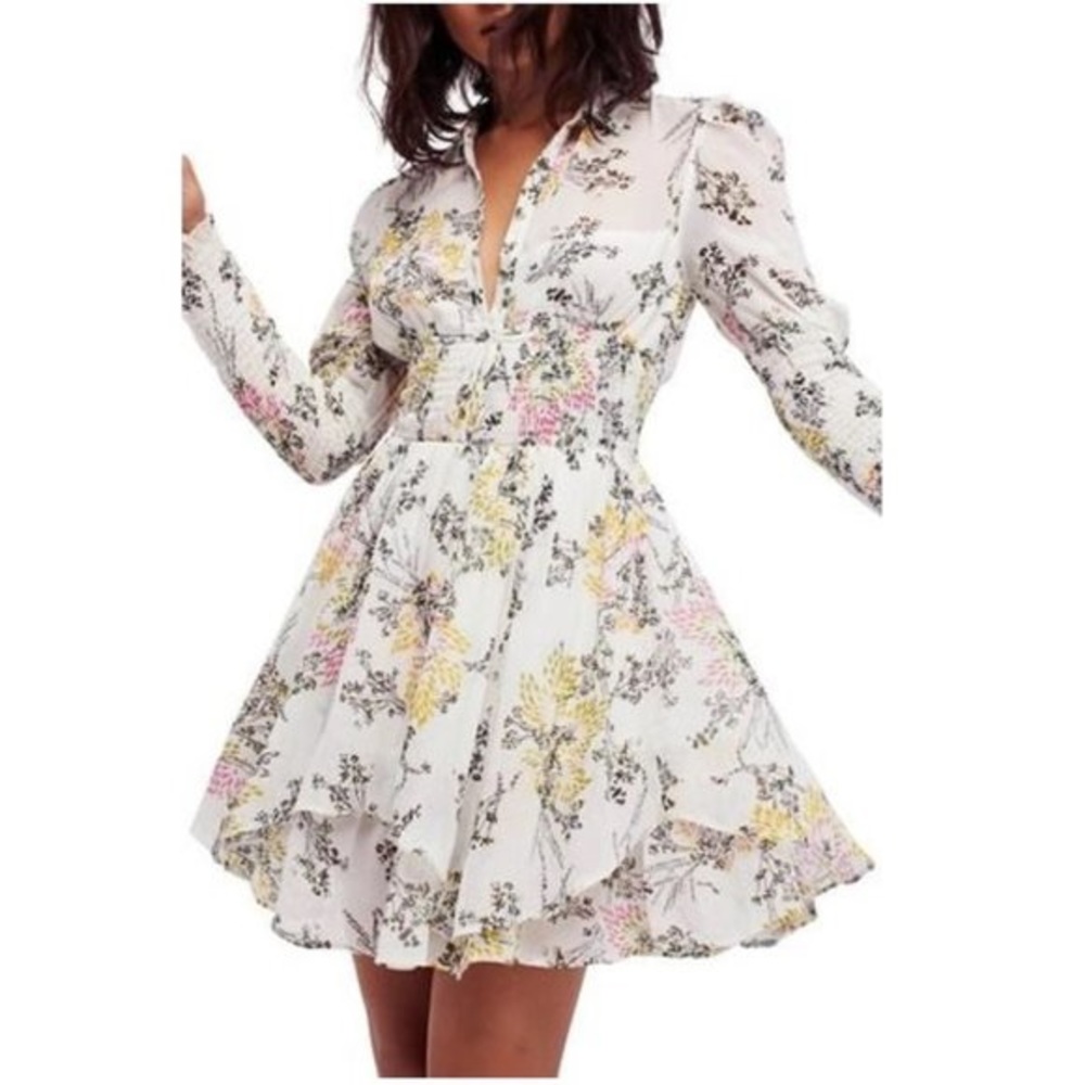 Free People Fake Pretend Babydoll Floral Dress size M